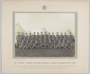 Les officiers, 1er Régiment de la Colombie-Britannique, Force expéditionnaire canadienne, 1918 - English Photographer